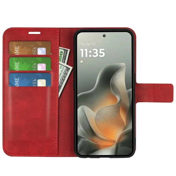 Housse Motorola Edge 70 Simili Cuir Grainé Stand Porte-Cartes