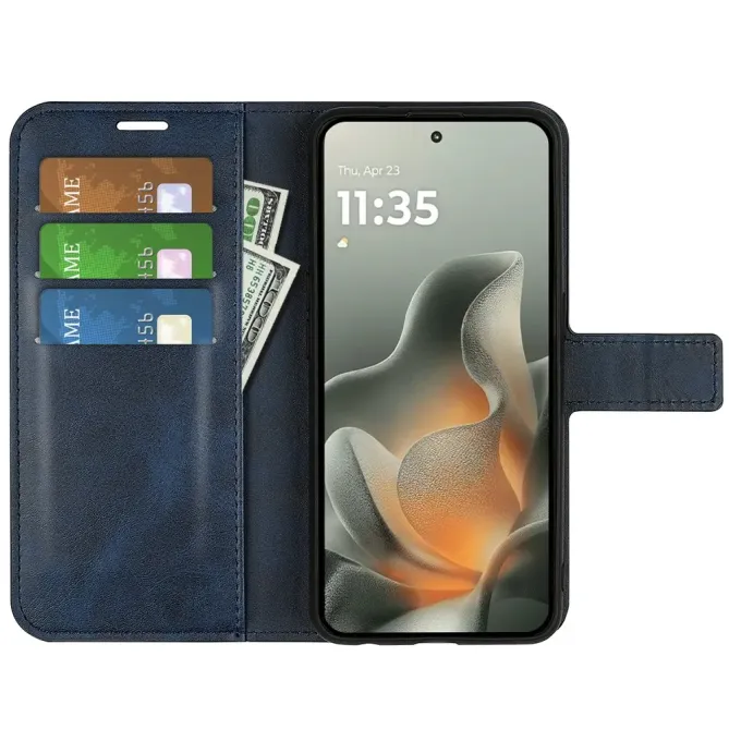 Housse Motorola Edge 70 Simili Cuir Grainé Stand Porte-Cartes