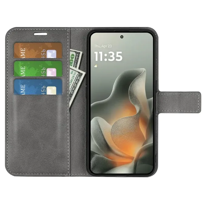 Housse Motorola Edge 70 Simili Cuir Grainé Stand Porte-Cartes