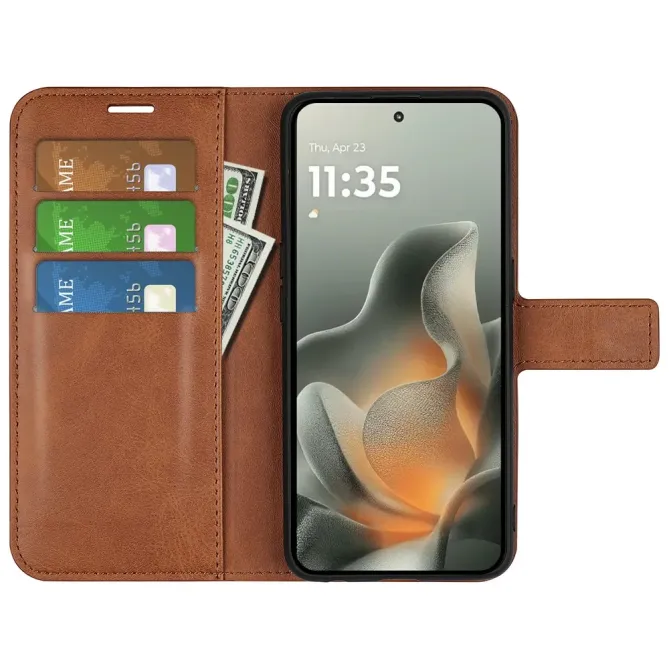 Housse Motorola Edge 70 Simili Cuir Grainé Stand Porte-Cartes