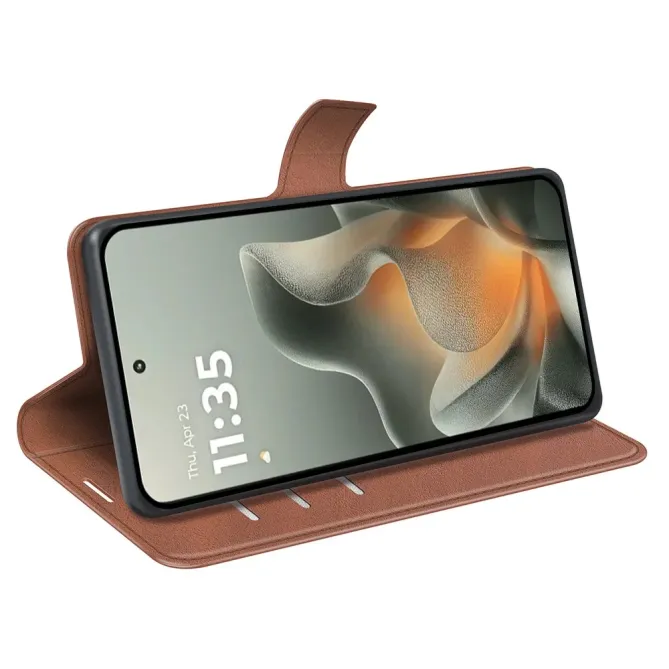 Housse Motorola Edge 70 Simili Cuir Grainé Stand Porte-Cartes