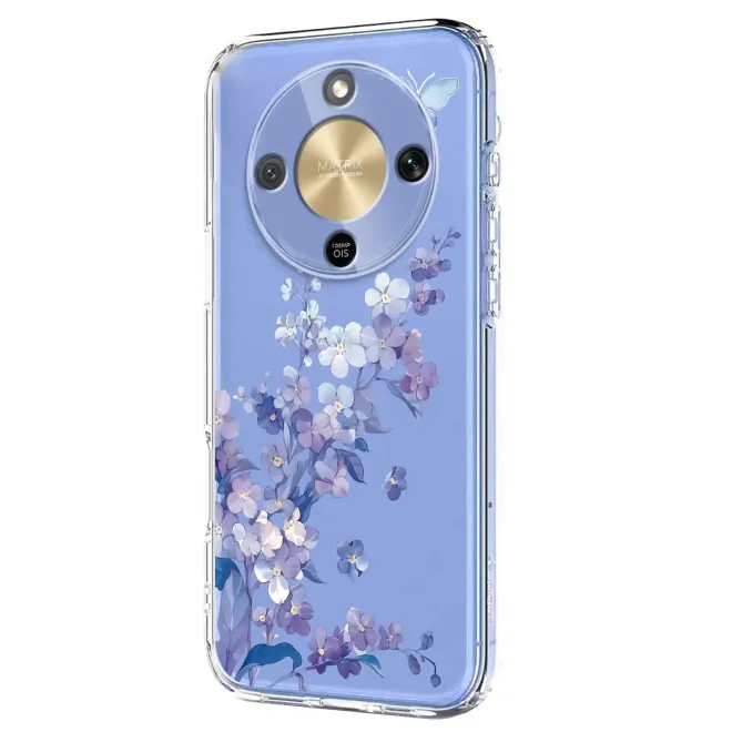 Coque HONOR Magic 8 Lite / X9d 5G fleurs violettes papillon