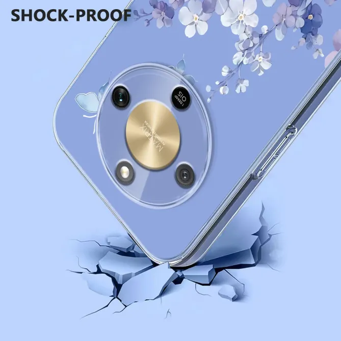 Coque HONOR Magic 8 Lite / X9d 5G fleurs violettes papillon