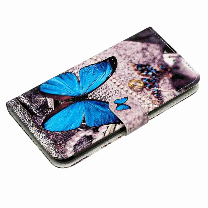 Housse Honor Magic 8 Lite / X9d 5G Papillon Bleu et Bijoux