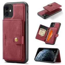 Coque iPhone 11 Simili Cuir Rétro Porte cartes détachable | J01