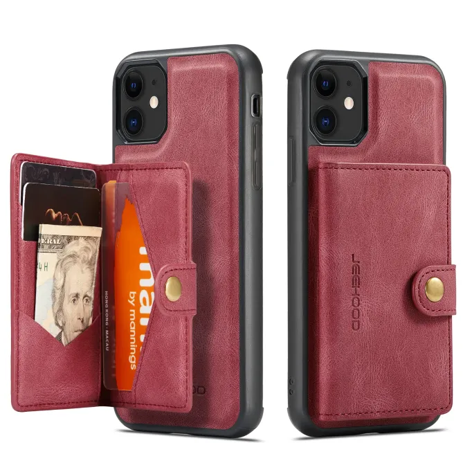 Coque iPhone 11 Simili Cuir Rétro Porte cartes détachable | J01
