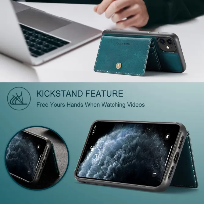 Coque iPhone 11 Simili Cuir Rétro Porte cartes détachable | J01