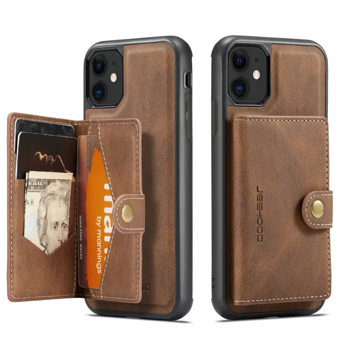 Coque iPhone 11 Simili Cuir Rétro Porte cartes détachable | J01