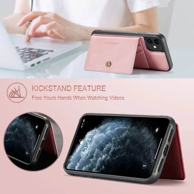 Coque iPhone 11 Simili Cuir Rétro Porte cartes détachable | J01