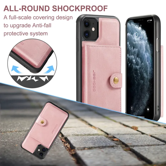 Coque iPhone 11 Simili Cuir Rétro Porte cartes détachable | J01