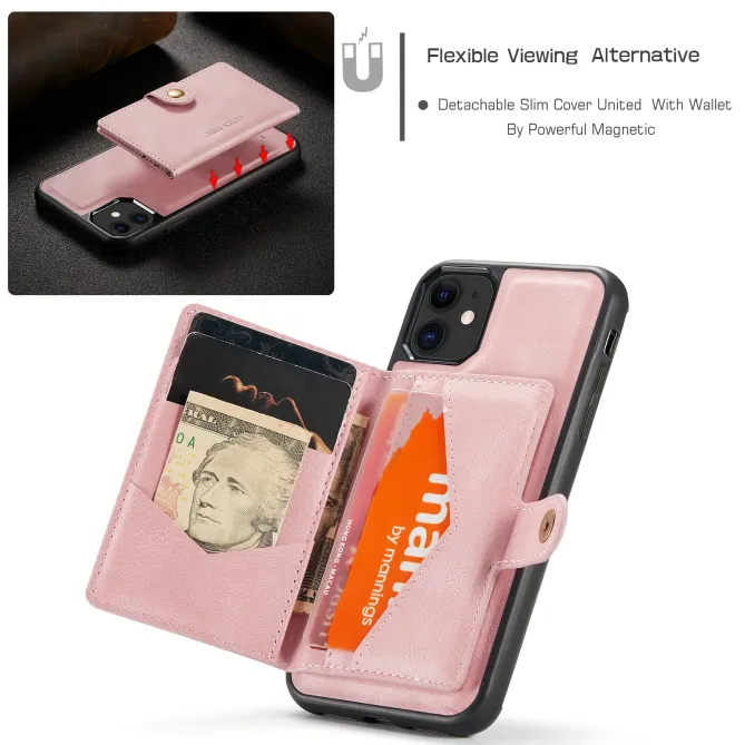 Coque iPhone 11 Simili Cuir Rétro Porte cartes détachable | J01
