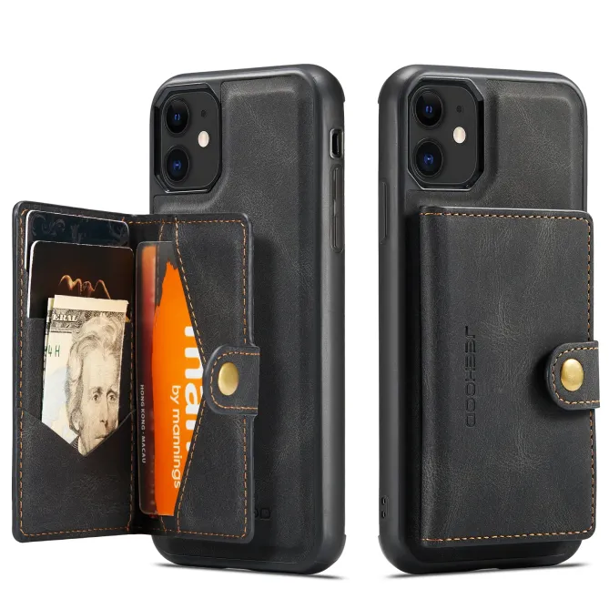 Coque iPhone 11 Simili Cuir Rétro Porte cartes détachable | J01
