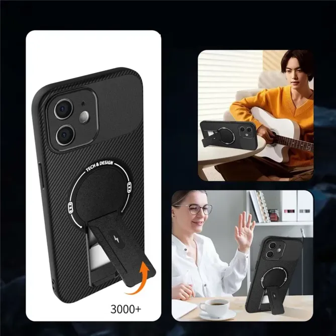 Coque iPhone 11 Carbone avec Support | PILOTE