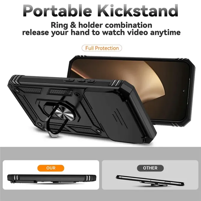 Coque Xiaomi 15T Pro Texture Respirante Anneau Support & Cache Caméra