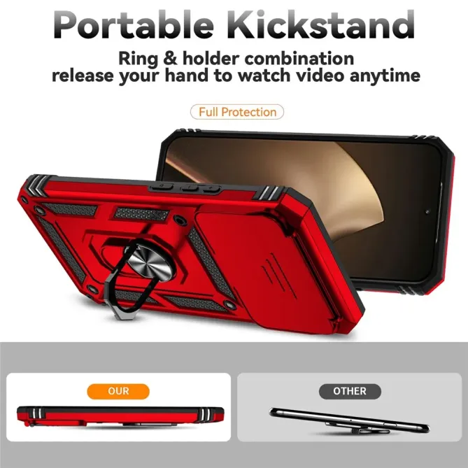 Coque Xiaomi 15T Pro Texture Respirante Anneau Support & Cache Caméra