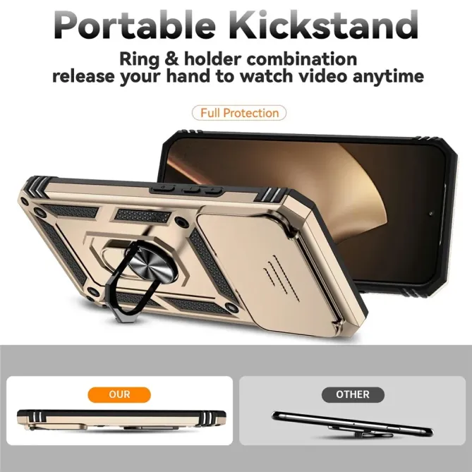 Coque Xiaomi 15T Pro Texture Respirante Anneau Support & Cache Caméra