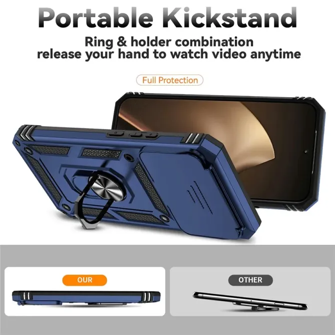 Coque Xiaomi 15T Pro Texture Respirante Anneau Support & Cache Caméra