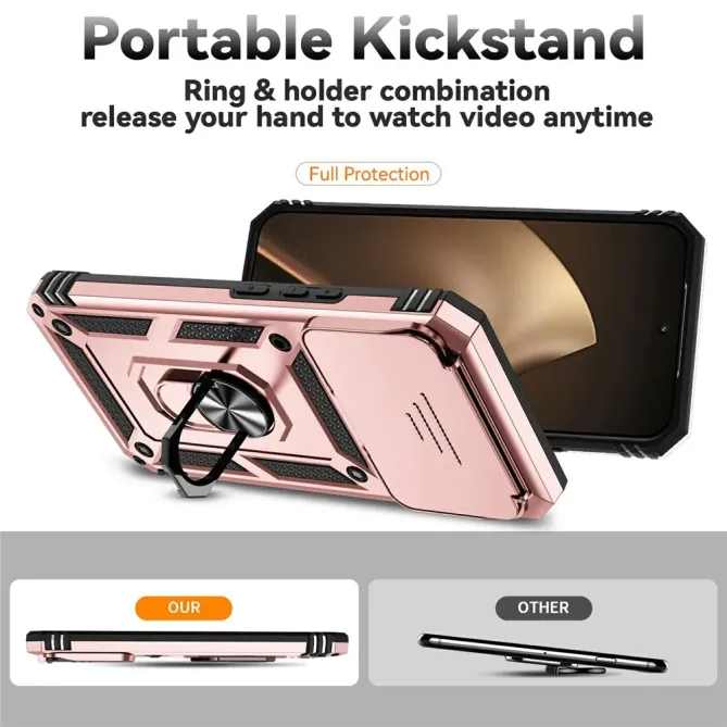 Coque Xiaomi 15T Pro Texture Respirante Anneau Support & Cache Caméra