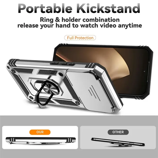 Coque Xiaomi 15T Pro Texture Respirante Anneau Support & Cache Caméra