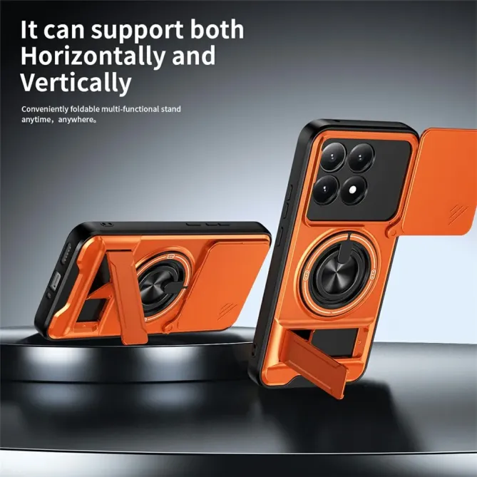 Coque Xiaomi 15T Magnétique Anneau Support et Cache Caméra Coulissant