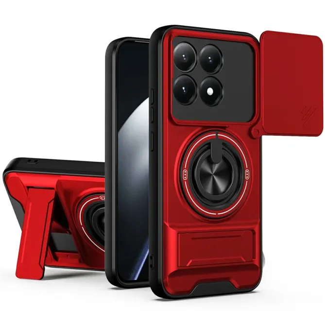 Coque Xiaomi 15T Magnétique Anneau Support et Cache Caméra Coulissant