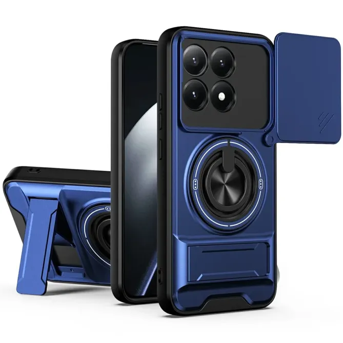 Coque Xiaomi 15T Magnétique Anneau Support et Cache Caméra Coulissant