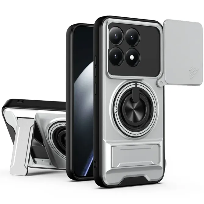 Coque Xiaomi 15T Magnétique Anneau Support et Cache Caméra Coulissant
