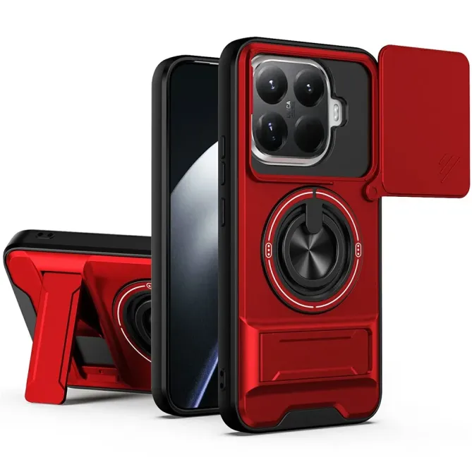 Coque Xiaomi 15T Pro Magnétique Anneau Support et Cache Caméra Couliss