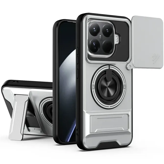Coque Xiaomi 15T Pro Magnétique Anneau Support et Cache Caméra Couliss