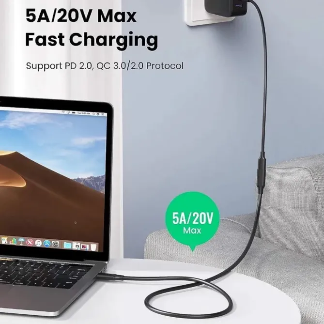 Rallonge USB-C UGREEN 0.5m PD 100W Charge Rapide Transfert