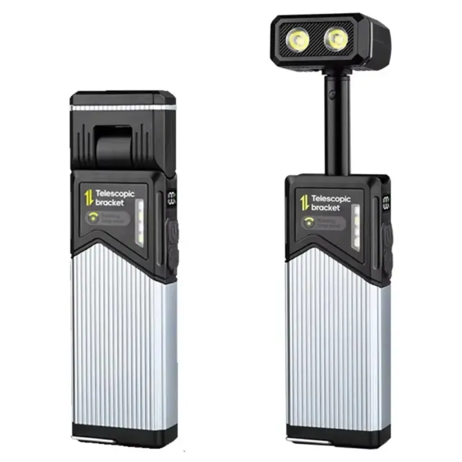 Lampe LED Travail Rechargeable Télescopique avec Charge Type-C