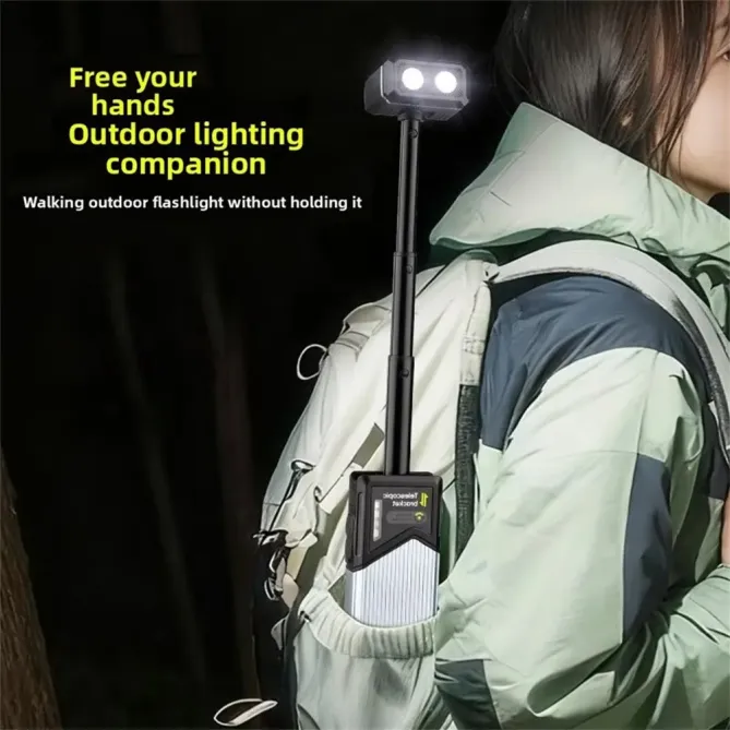 Lampe LED Travail Rechargeable Télescopique avec Charge Type-C