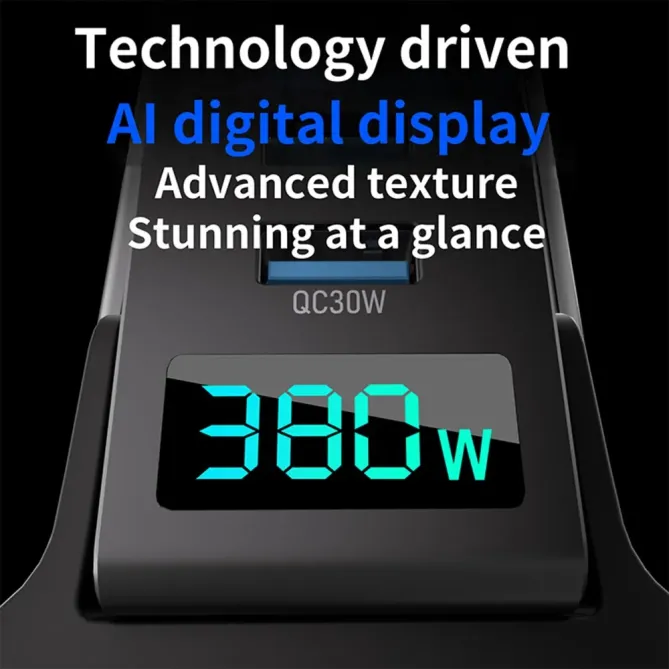 Station Charge GaN 380W Affichage Digital 8 Ports USB-C + USB-A