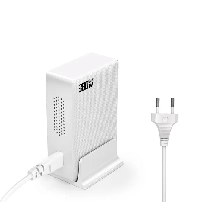 Station Charge GaN 380W Affichage Digital 8 Ports USB-C + USB-A