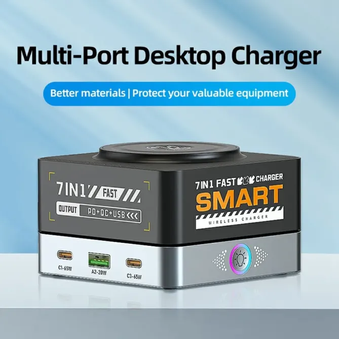 Station Charge 7en1 80W Chargeur Bureau Sans Fil