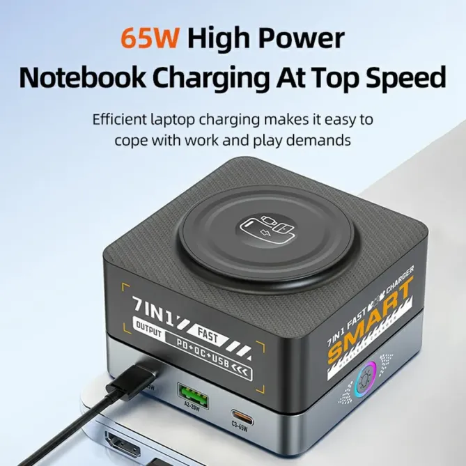 Station Charge 7en1 80W Chargeur Bureau Sans Fil