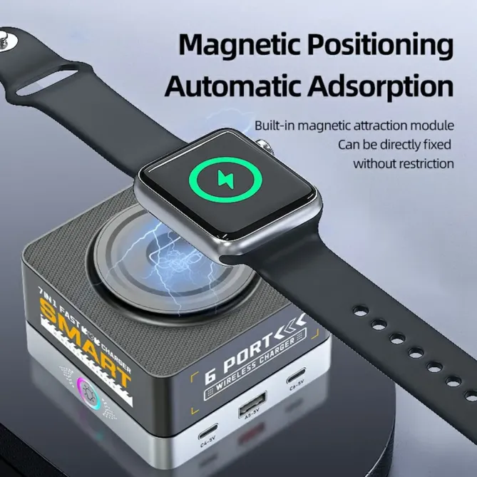 Station Charge 7en1 80W Chargeur Bureau Sans Fil