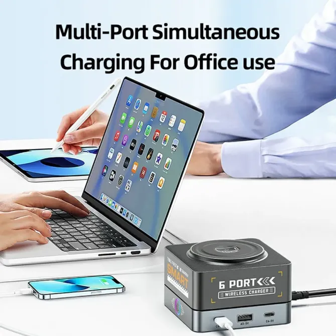 Station Charge 7en1 80W Chargeur Bureau Sans Fil