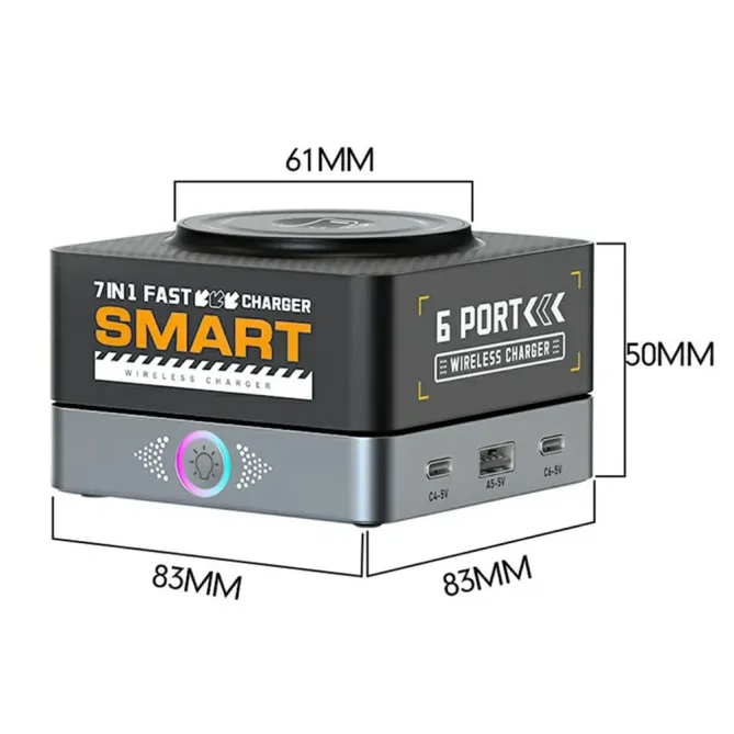 Station Charge 7en1 80W Chargeur Bureau Sans Fil