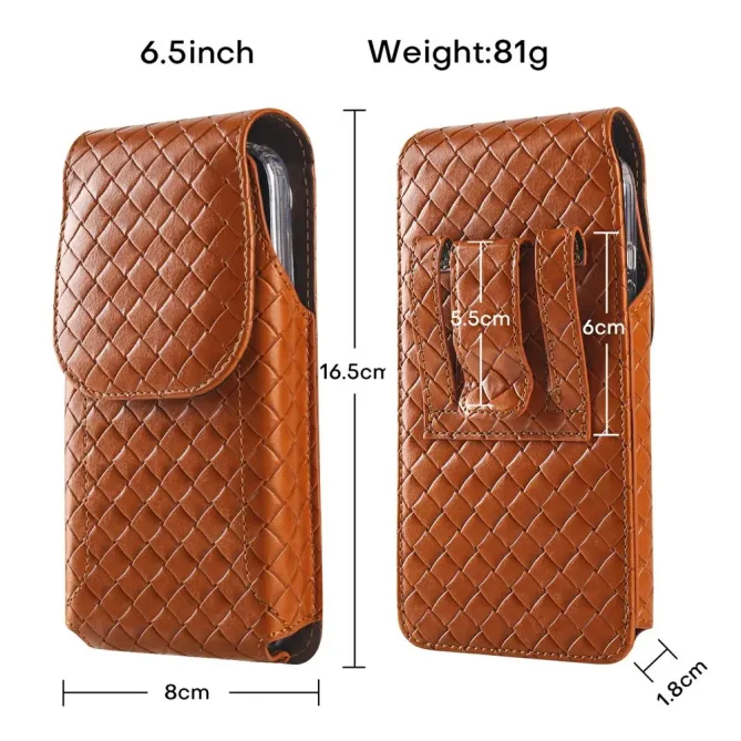 Étui Ceinture Universel Tressé Vertical pour Smartphone jusqu'à 6.5 po