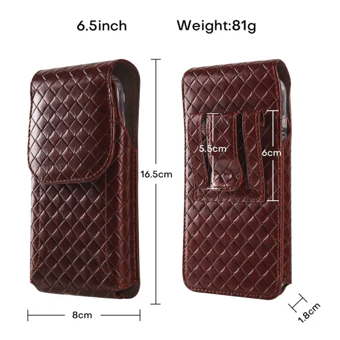 Étui Ceinture Universel Tressé Vertical pour Smartphone jusqu'à 6.5 po