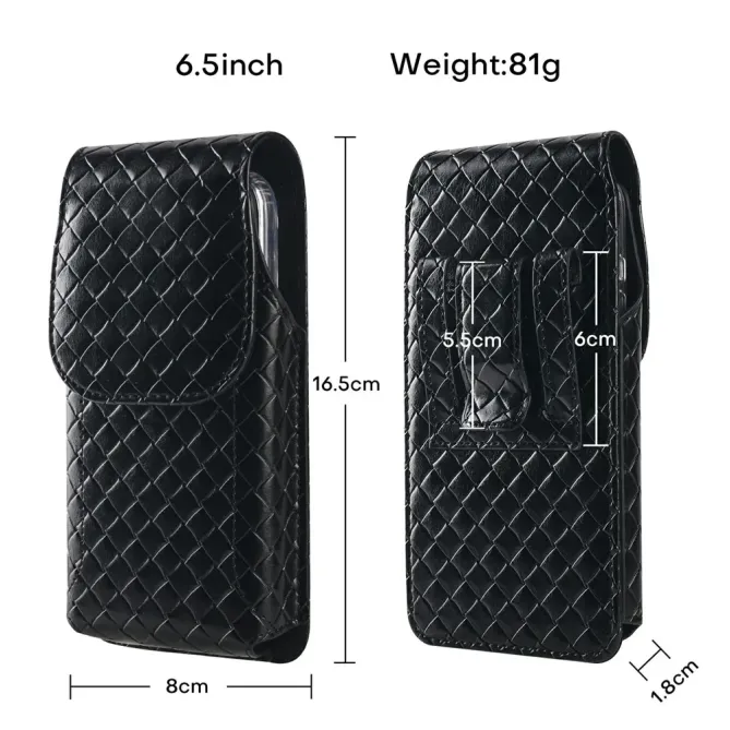 Étui Ceinture Universel Tressé Vertical pour Smartphone jusqu'à 6.5 po