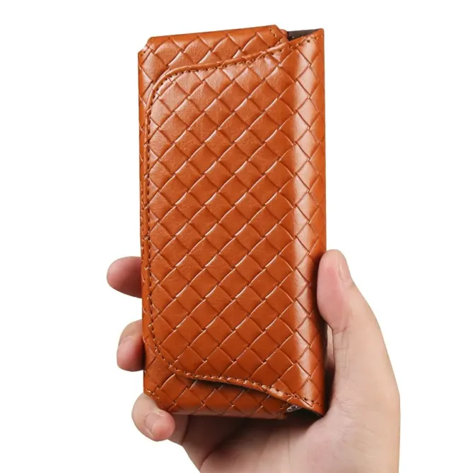 Étui Ceinture Universel Tressé pour Smartphone jusqu'à 7.2 pouces avec Porte-Carte Marron Clair - photo 6