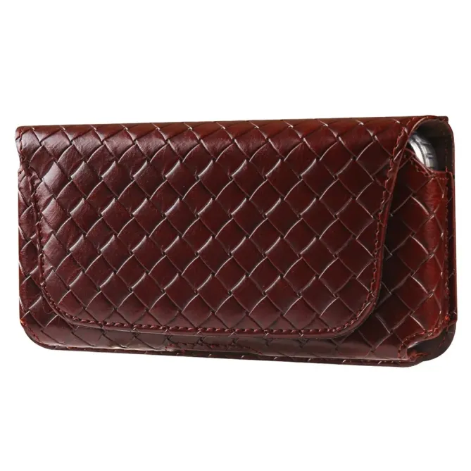 Étui Ceinture Universel Tressé pour Smartphone jusqu'à 7.2 pouces avec Porte-Carte Marron - photo 17