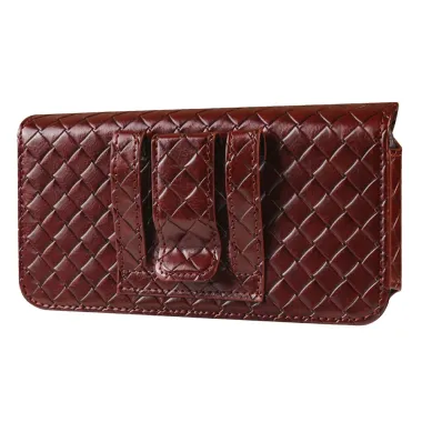 Étui Ceinture Universel Tressé pour Smartphone jusqu'à 7.2 pouces avec Porte-Carte Marron - photo 18