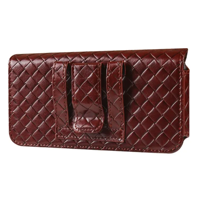 Étui Ceinture Universel Tressé pour Smartphone jusqu'à 7.2 pouces avec Porte-Carte Marron - photo 18