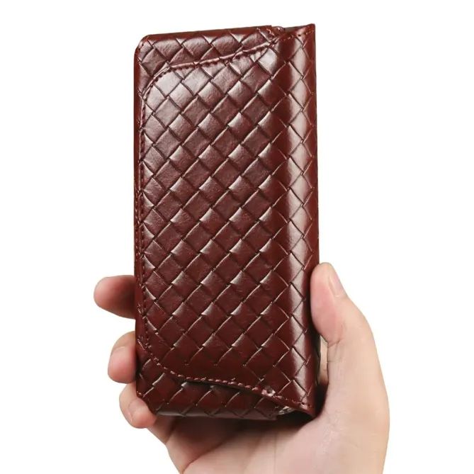 Étui Ceinture Universel Tressé pour Smartphone jusqu'à 7.2 pouces avec Porte-Carte Marron - photo 22