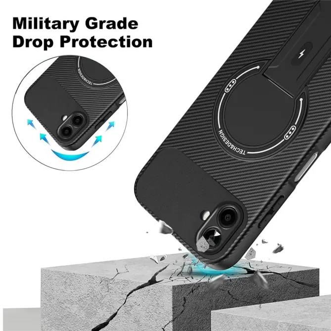 Coque Samsung Galaxy A07 Carbone avec Support | PILOTE