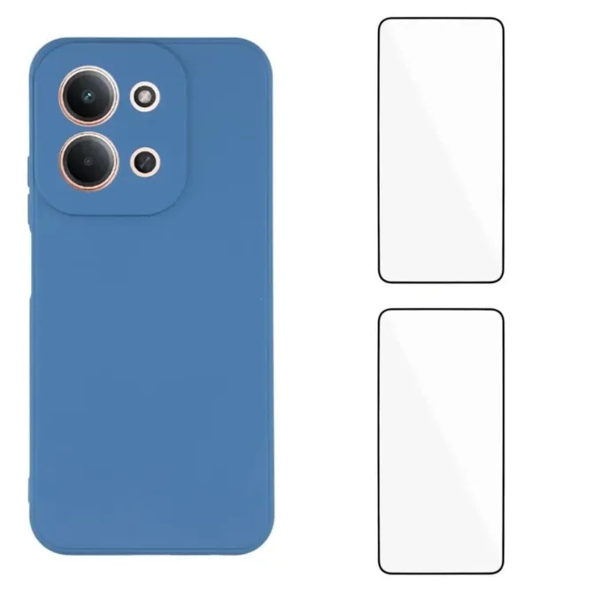 Pack Coque Silicone Xiaomi Redmi 15C 4G / 5G Bords Droits avec Verres 