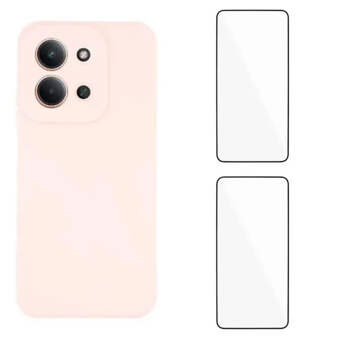Pack Coque Silicone Xiaomi Redmi 15C 4G / 5G Bords Droits avec Verres 